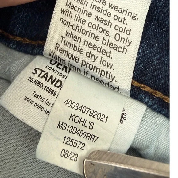 Sonoma Men's Everyday Jeans Relaxed Straight Blue Denim Size 36x32 - Picture 8 of 9